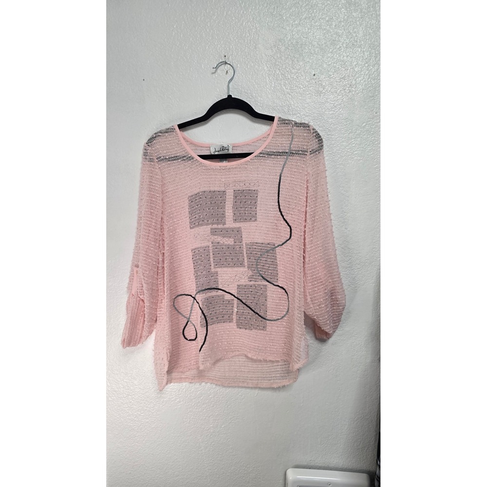 Joseph Ribkoff Mesh Knit Top Womens 10 Pink Excellent